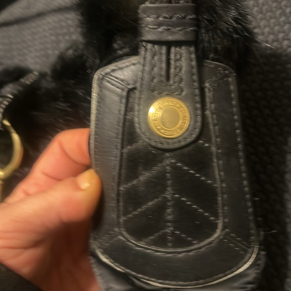 COACH Rabbit Fur Trimmed Quilted Boho Shoulder Bag - Picture 4 of 8